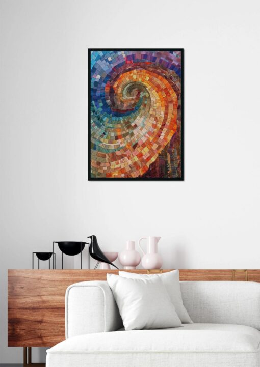 Unleash the Enigma Wood Spiral Abstract Art Poster - A Modern Masterpiece for Discerning Decorators - Image 3
