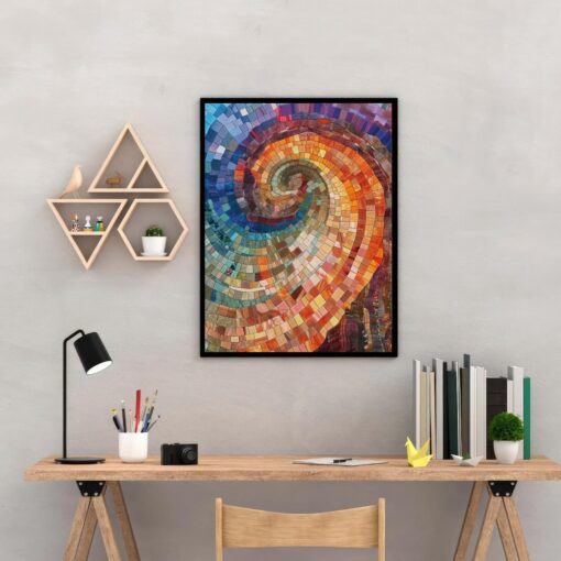 Unleash the Enigma Wood Spiral Abstract Art Poster - A Modern Masterpiece for Discerning Decorators - Image 4
