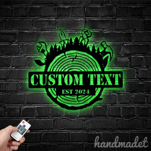 Personalized Lumberjack Metal Wall Sign Illuminate Your Workshop with Rustic Charm - Image 4