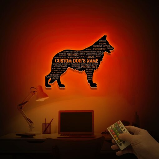 Custom German Shepherd Dog Traits Metal Wall Art with LED Light Illuminate Your Dog's Personality - Image 4