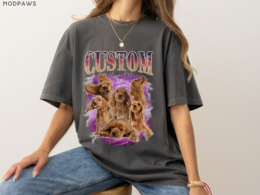 Personalized Vintage Pet T-Shirt Capture Your Furry Friend's Charm - Image 2