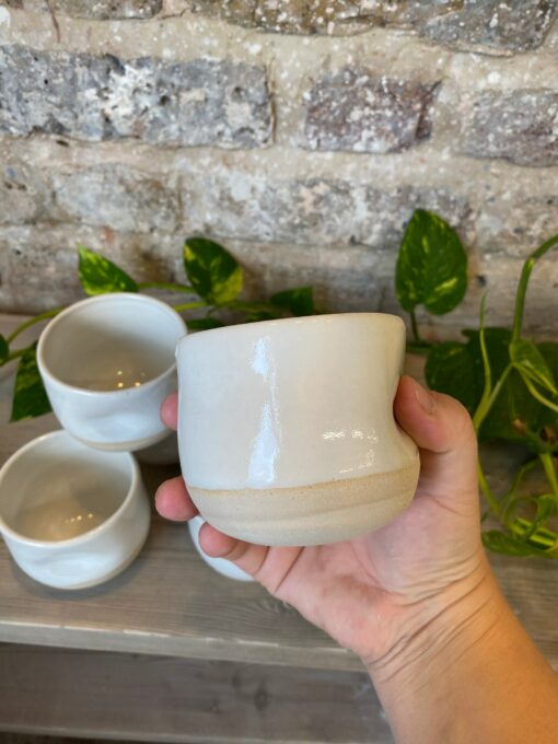 Premium Flat White Coffee Cup Ergonomic Thumb Dimple for Enhanced Grip - Image 3