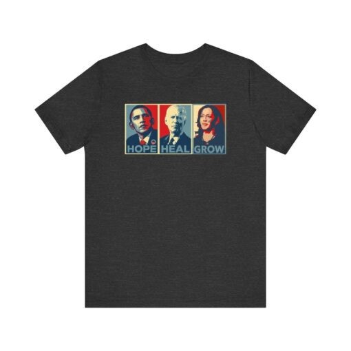 Hope, Heal, Grow Empowering Change with Kamala Harris, Obama, and Biden | 2024 Presidential Election | Vote USA | Plus Size Gift Tee - Image 5
