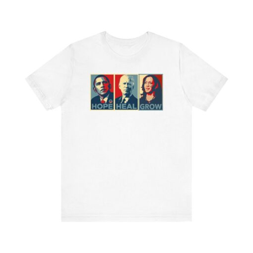 Hope, Heal, Grow Empowering Change with Kamala Harris, Obama, and Biden | 2024 Presidential Election | Vote USA | Plus Size Gift Tee - Image 3