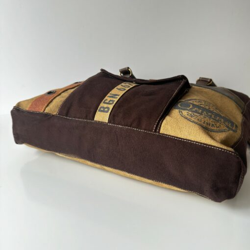 Upcycled Canvas Shoulder Tote Vintage Charm with a Modern Twist - Image 5