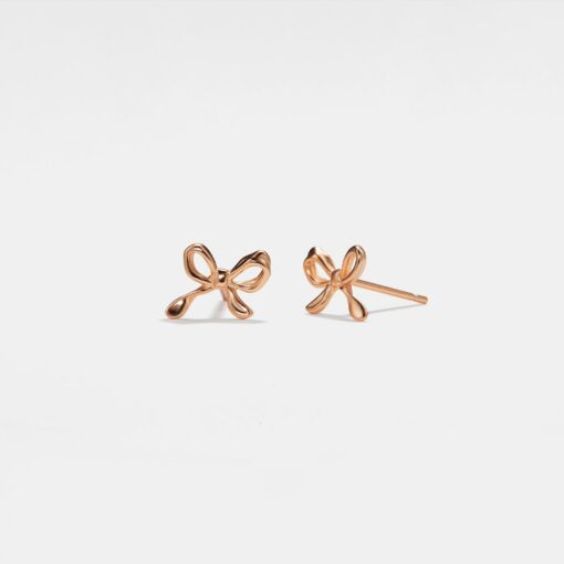 Dainty Bow Tie Stud Earrings Tiny Gold Bowknot Wedding Earrings for Bridesmaids, Sterling Silver Friendship Jewelry, Trendy Best Friend Gift - Image 5