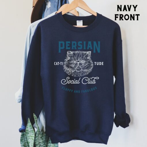 Purrfectly Retro Persian Cat Sweatshirt for Feline Fanatics - Image 6
