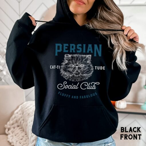Purrfectly Retro Persian Cat Sweatshirt for Feline Fanatics - Image 2