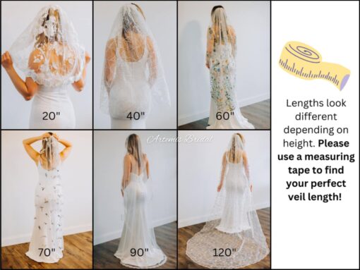 Ella Embroidered Veil of Enchanting Blooms, Adorning Your Bridal Vision - Image 4