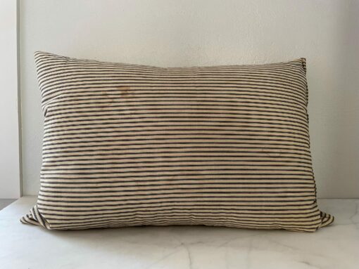 Vintage Blue Ticking Pillow Timeless Charm for Your Home - Image 2