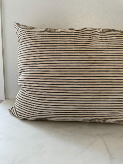 Vintage Blue Ticking Pillow Timeless Charm for Your Home - Image 6