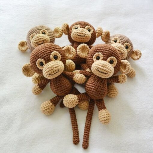 Adorable Handmade Monkey Stuffed Toy Personalized Gifts for Kids, Baby Showers, and Christmas - Image 6