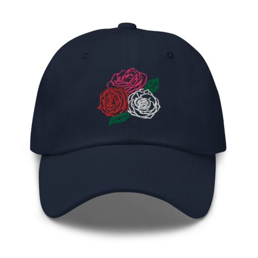 Three Roses Embroidered Dad Hat Bloom in Style with Our Adjustable Floral Cap - Image 3