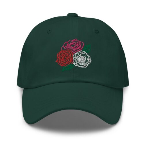 Three Roses Embroidered Dad Hat Bloom in Style with Our Adjustable Floral Cap - Image 4