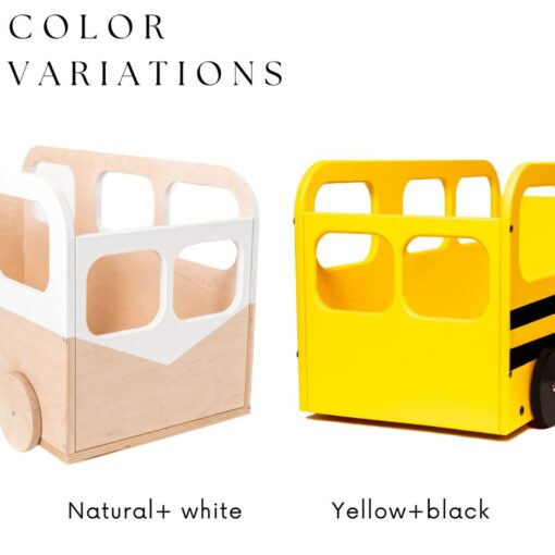 Whimsical Wooden Toy Bus The Ultimate Storage Solution for Little Explorers - Image 4