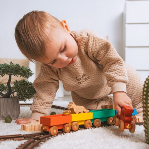 Personalized Wooden Freight Train with Animal Figurines A Delightful Toy for Toddlers and Kids - Image 6