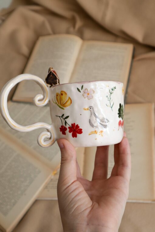 Handmade Ceramic Mug with Village Scene A Touch of Rustic Charm for Your Morning Brew - Image 3