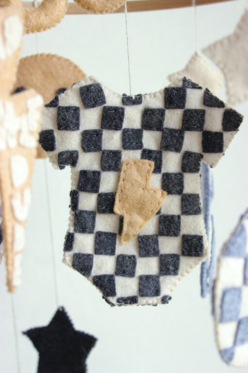 Groovy Little Dude Mobile Retro Checkered Nursery Vibes - Image 6