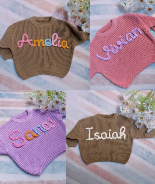 Cozy Comfort for Your Little One Personalized Baby Sweater with Embroidered Name - Image 4