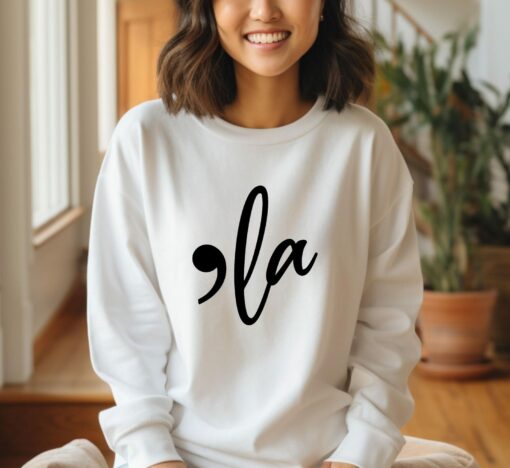 Comma-La Sweatshirt Empowering the Future with Kamala Harris - Image 6