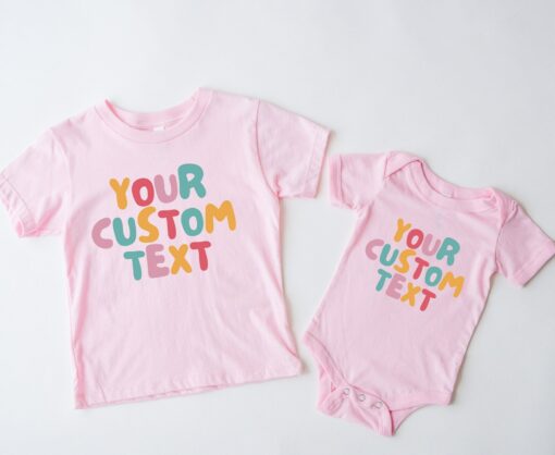 Personalized Retro Text Kids Shirt Design Your Own Custom Toddler Tee - Image 5