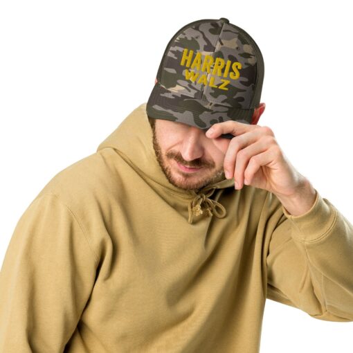 Harris Walz Camo Hat Show Your Support for Madam President and Tim Walz - Image 2