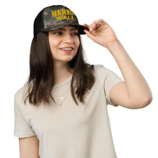 Harris Walz Camo Hat Show Your Support for Madam President and Tim Walz - Image 3