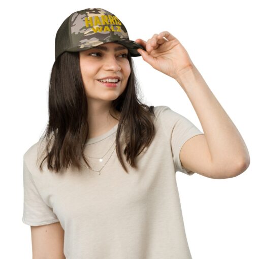Harris Walz Camo Hat Show Your Support for Madam President and Tim Walz - Image 6