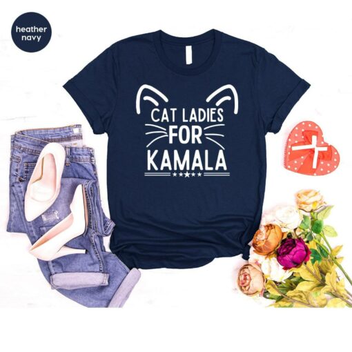 Empower the Future Cat Ladies for Kamala Kids Shirt, Inspiring Young Leaders - Image 3