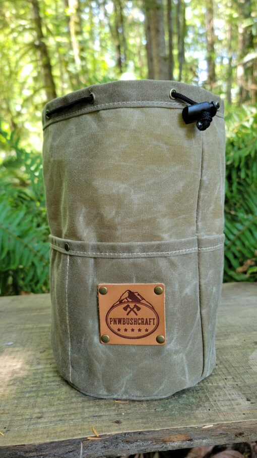 Cedar Bag with Pockets and Leather Label for Outdoor Gear, Camping, and Bushcraft - Image 5