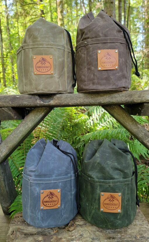 Cedar Bag with Pockets and Leather Label for Outdoor Gear, Camping, and Bushcraft - Image 2