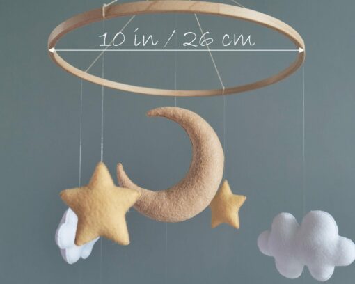 Celestial Dreams Moon and Stars Mobile for a Tranquil Nursery - Image 3