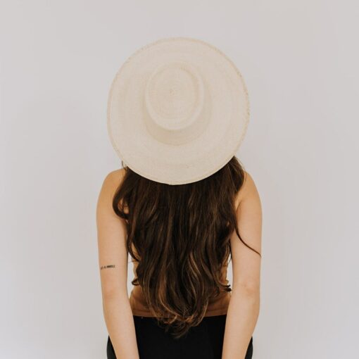Palm Straw Boater Hat Wide-Brimmed Elegance for Weddings and Special Occasions - Image 5