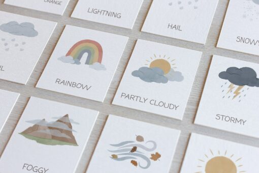 12 Weather Flashcards Engage Your Little Learners with Rainbow Educational Printables - Image 3