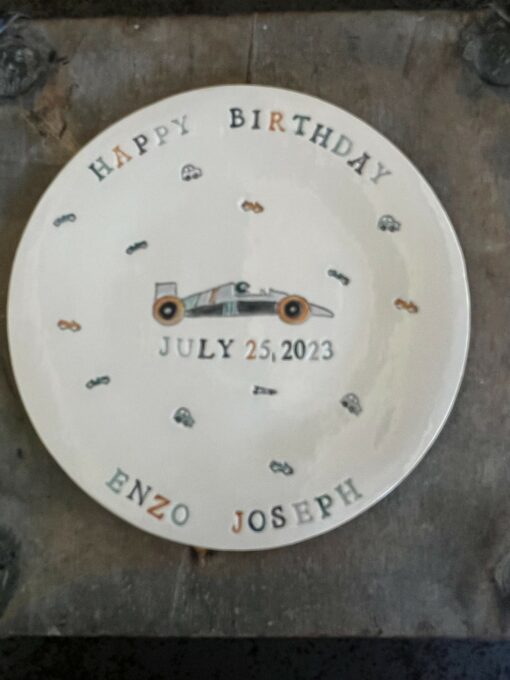 Starry Daisy Plate A Personalized Ceramic Keepsake for Birthdays and Newborns - Image 5