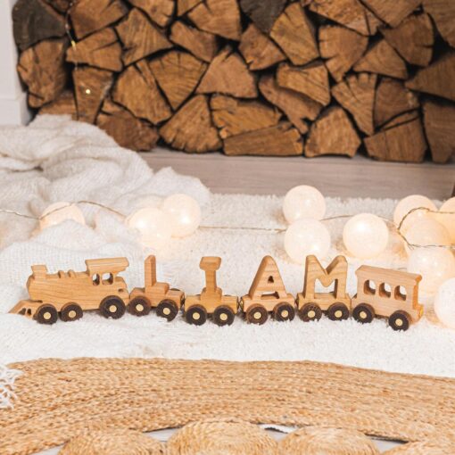 Personalized Wooden Train Name Puzzle Magnet Eco-Friendly Sensory Toy for Toddlers, Unique Christmas Decoration, Custom Baby Boy Gift - Image 2
