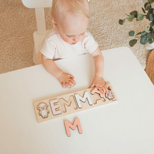 Personalized Name Puzzle Montessori Wooden Toy for Toddlers, Perfect for Birthdays, Baptisms, and Christmas - Image 2