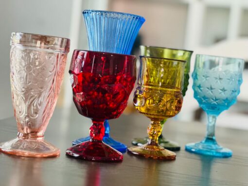 Vintage Mismatched Goblets A Rainbow of Bohemian Elegance for Your Table - Image 3