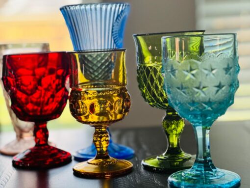Vintage Mismatched Goblets A Rainbow of Bohemian Elegance for Your Table - Image 4