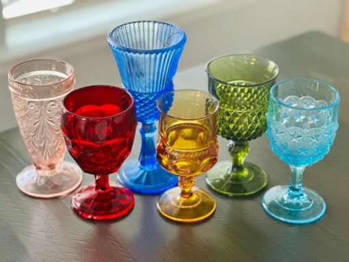 Vintage Mismatched Goblets A Rainbow of Bohemian Elegance for Your Table - Image 5