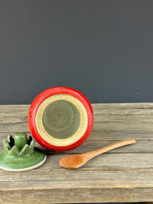 Turquoise Ceramic Honey Jar Sweeten Your Moments with Nature's Nectar - Image 3