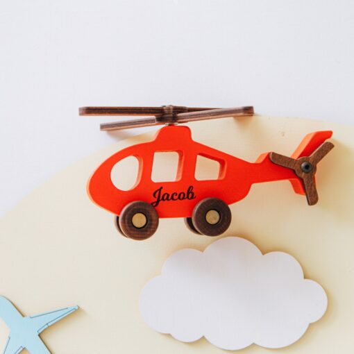 Colorful Wooden Airplane Toys for Toddlers Pretend Play, Baby Shower, and Birthday Gift - Image 4