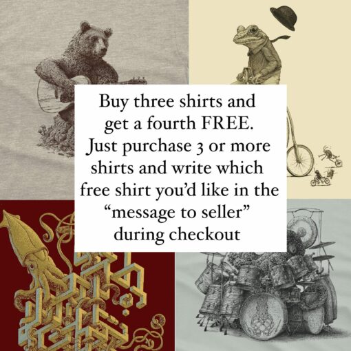 Bear-tastic Guitar Grooves Unleash the Rhythm with Our Men's Bear Guitar T-Shirt - Image 4