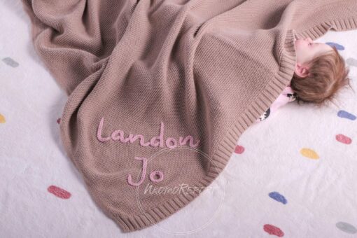 Personalized Hand-Embroidered Knit Baby Blanket A Cherished Keepsake for Your Little One - Image 2