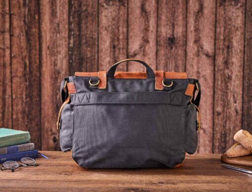 Monogrammed Waxed Canvas Messenger Bag The Perfect Gift for the Modern Man - Image 4