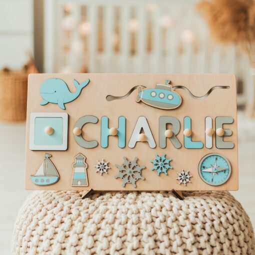 Personalized Baby Girl Busy Board A Unique 1st Birthday Gift, Custom Name Puzzle, Montessori Toy, Baptism Gift, Christmas Present - Image 5