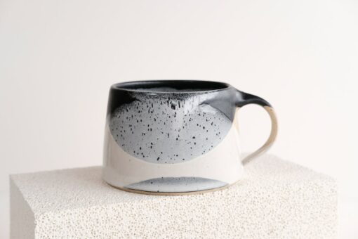Handmade Snow Stoneware Cappuccino Mug A Winter Wonderland in Your Cup - Image 3