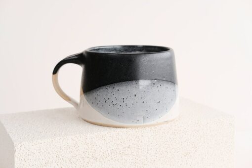 Handmade Snow Stoneware Cappuccino Mug A Winter Wonderland in Your Cup - Image 2