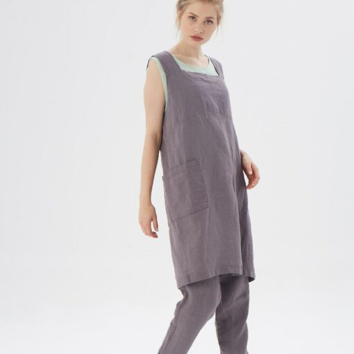 Personalized Japanese Linen Cross-Back Apron with Pockets A Stylish and Practical Gift for Home Chefs - Image 6