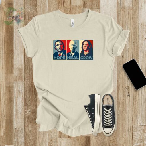 Hope, Heal, Grow Empowering Change with Kamala Harris, Obama, and Biden | 2024 Presidential Election | Vote USA | Plus Size Gift Tee - Image 2
